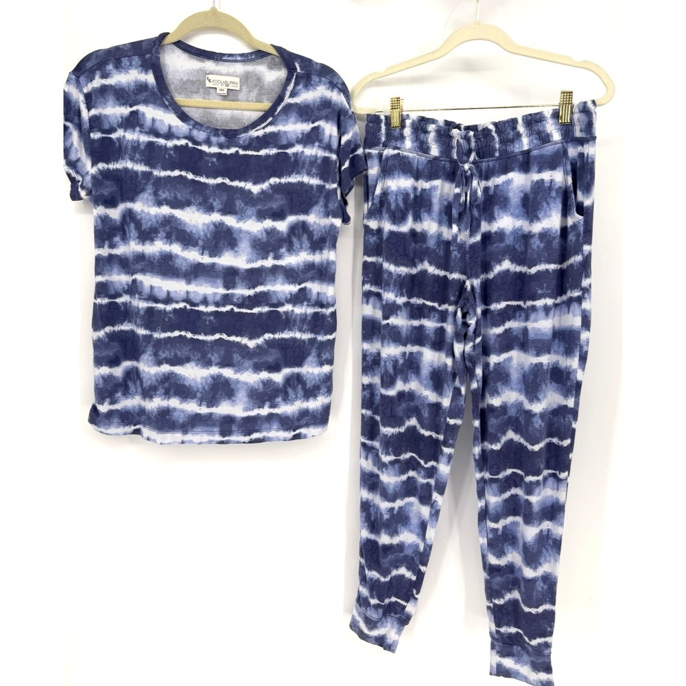 Koolaburra UGG Blue White Tie Dye Pattern Pajamas PM Soft Comfy Lounge